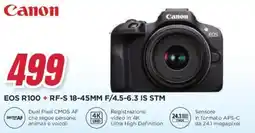 Trony Canon EOS R100 + RF-S 18-45MM F/4.5-6.3 IS STM offerta