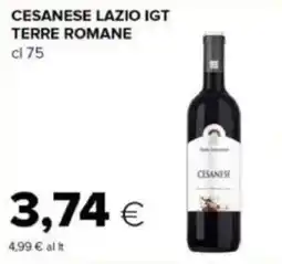 Tigre Cesanese lazio igt terre romane offerta