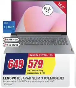 Trony LENOVO IDEAPAD SLIM 3 83EMOOKJIX offerta