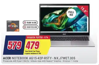 ACER NOTEBOOK AG15-42P-R5TY - NX.J7WET.005