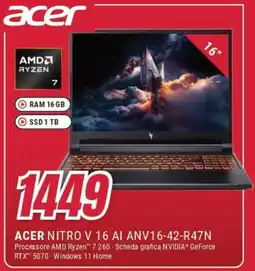 Trony ACER NITRO V 16 AI ANV16-42-R47N offerta
