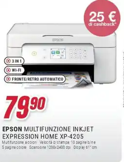 Trony EPSON MULTIFUNZIONE INKJET EXPRESSION HOME XP-4205 offerta