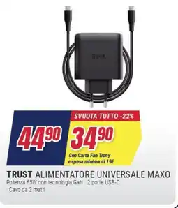 Trony Trust alimentatore universale maxo offerta