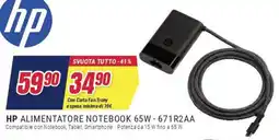 Trony HP ALIMENTATORE NOTEBOOK 65W-671R2AA offerta
