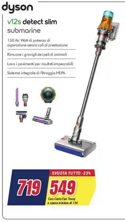 Trony dyson v12s detect slim submarine offerta