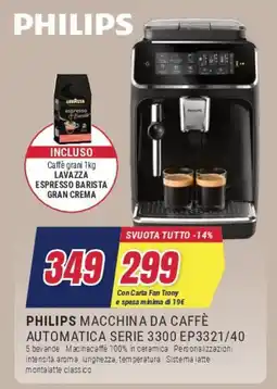 Trony PHILIPS MACCHINA DA CAFFÈ AUTOMATICA SERIE 3300 EP3321/40 offerta