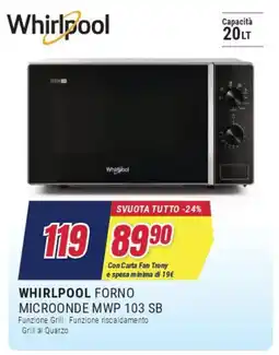 Trony WHIRLPOOL FORNO MICROONDE MWP 103 SB offerta