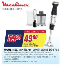 Trony MOULINEX MIXER AD IMMERSIONE DD6738 offerta