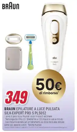 Trony BRAUN EPILATORE A LUCE PULSATA SILK-EXPERT PRO 5 PL5052 offerta