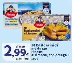 Sigma 10 Bastoncini di merluzzo Findus al limone, con omega 3 offerta