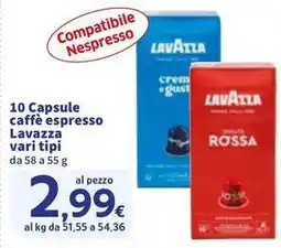 Sigma 10 Capsule caffè espresso Lavazza offerta