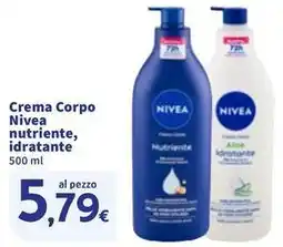 Sigma Crema Corpo Nivea nutriente, idratante offerta