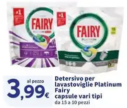 Sigma Detersivo per lavastoviglie Platinum Fairy capsule offerta