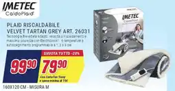 Trony Imetec plaid riscaldabile velvet tartan grey art. 26031 offerta