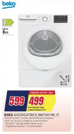 Trony BEKO ASCIUGATRICE BMT481WI_IT offerta