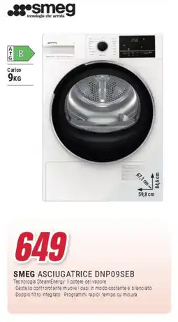 Trony SMEG ASCIUGATRICE DNP09SEB offerta