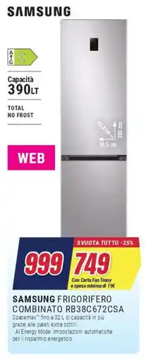 Trony SAMSUNG FRIGORIFERO COMBINATO RB38C672CSA offerta