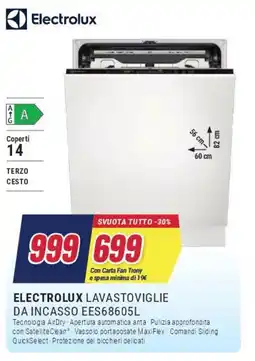 Trony ELECTROLUX LAVASTOVIGLIE DA INCASSO EES68605L offerta