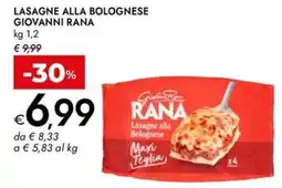 Bennet Lasagne alla bolognese GIOVANNI RANA offerta