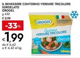 Bennet Il benessere contorno verdure tricolore surgelato OROGEL offerta