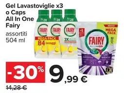 Carrefour Gel Lavastoviglie x3 o Caps All In One Fairy offerta