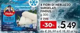 Bennet 4 fiori di merluzzo surgelati FINDUS offerta