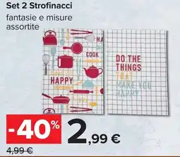 Carrefour Set 2 Strofinacci offerta