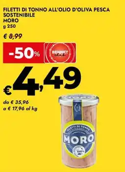 Bennet Filetti di tonno all'olio d'oliva pesca sostenibile BENNET offerta