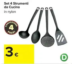 Carrefour Set 4 Strumenti da Cucina offerta