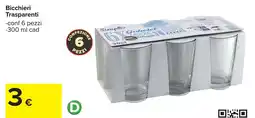 Carrefour Bicchieri Trasparenti offerta