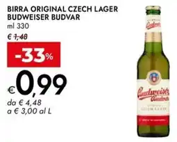 Bennet Birra original czech lager BUDWEISER BUDVAR offerta