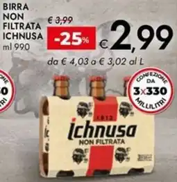 Bennet Birra non filtrata ICHNUSA offerta