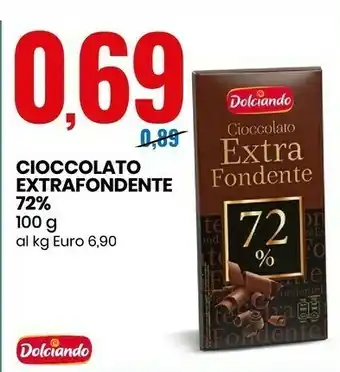 Eurospin Cioccolato extrafondente 72% offerta