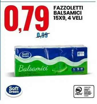 Eurospin Soft dream fazzoletti balsamici 15x9, 4 veli offerta