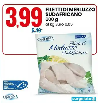 Filetti di merluzzo sudafricano 600 g(ml)