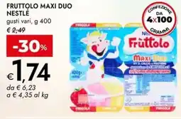 Bennet Fruttolo maxi duo NESTLÉ offerta