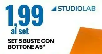 Eurospin Studiolab set 5 buste con bottone a5 offerta