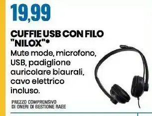 Eurospin Cuffie usb con filo offerta
