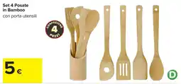 Carrefour Set 4 Posate in Bamboo offerta