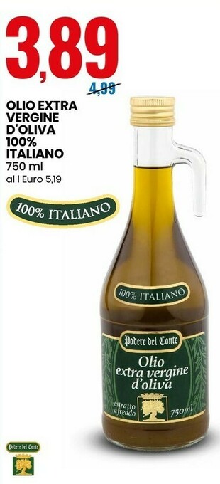 Eurospin Olio extra vergine d'oliva 100% italiano offerta