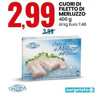 Eurospin Cuori di filetto di merluzzo 400g offerta