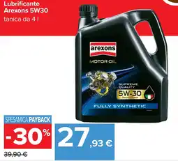 Carrefour Lubrificante Arexons 5W30 offerta
