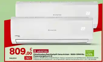 Leroy Merlin Climatizzatore fisso dualsplit zenus ariston - 9000+12000 btu classe energetica a+/a offerta