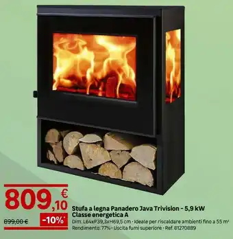Leroy Merlin Stufa a legna panadero java trivision - 5,9 kw classe energetica a offerta
