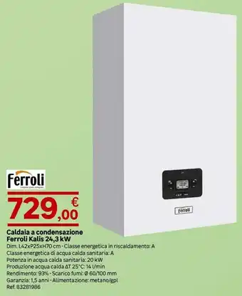Leroy Merlin Caldaia a condensazione ferroli kalis 24,3 kw offerta