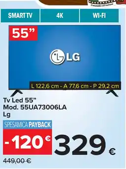 Carrefour Tv Led 55" Mod. 55UA73006LA Lg offerta