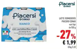 Conad Latte fermentato piacersi CONAD offerta