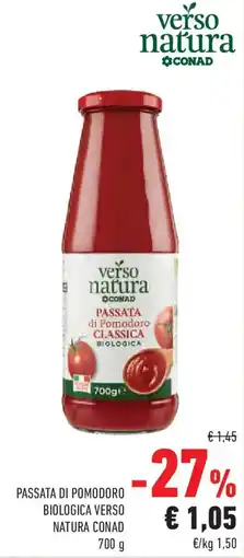 Conad Passata di pomodoro biologica verso natura CONAD offerta
