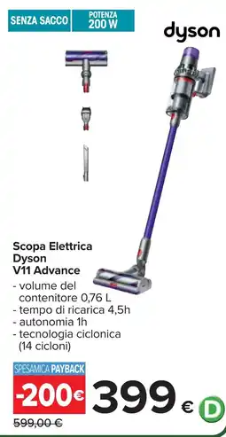 Carrefour Scopa Elettrica Dyson V11 Advance offerta