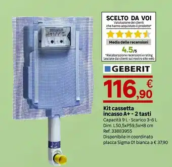 Kit cassetta incasso a+ - 2 tasti